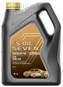 Масло моторное S-OIL Gold 5W40 4л C3 MB229.51229.52 VW502505 BMW LL04